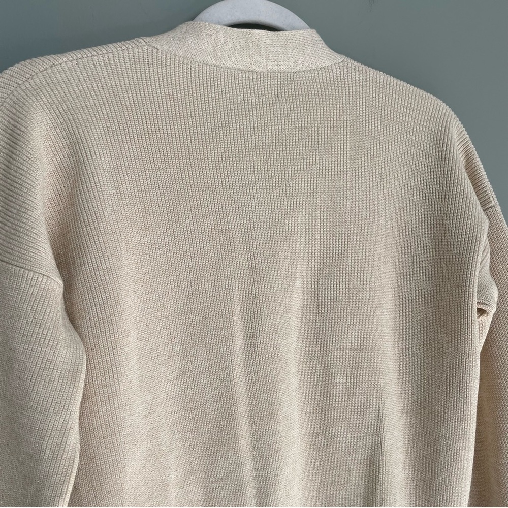 Eleventy Italian Made 100% Cotton Metallic Thread Beige Neutral Knit Cardigan - Picture 11 of 17